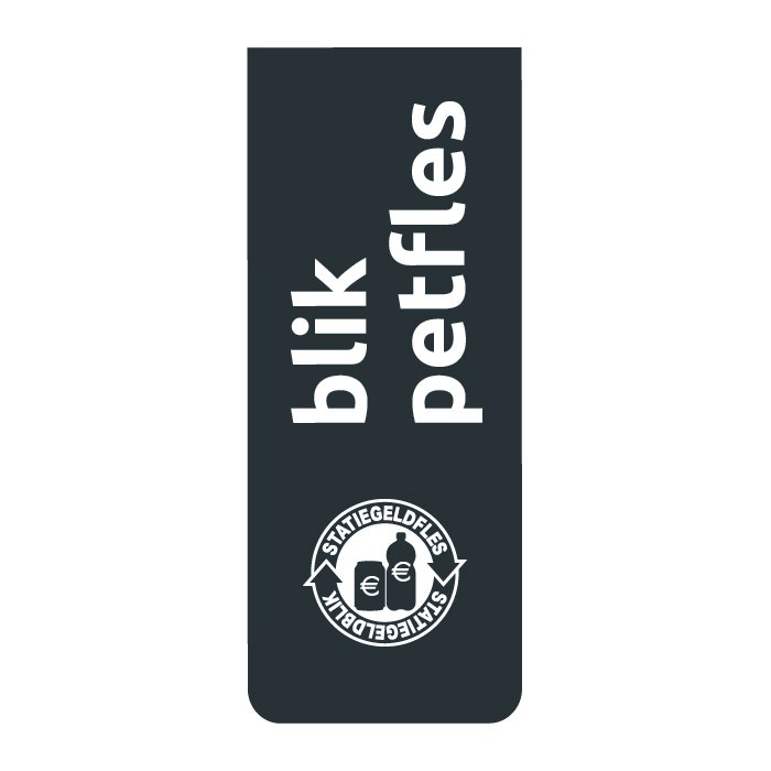 Rechthoekige sticker blik en petfles