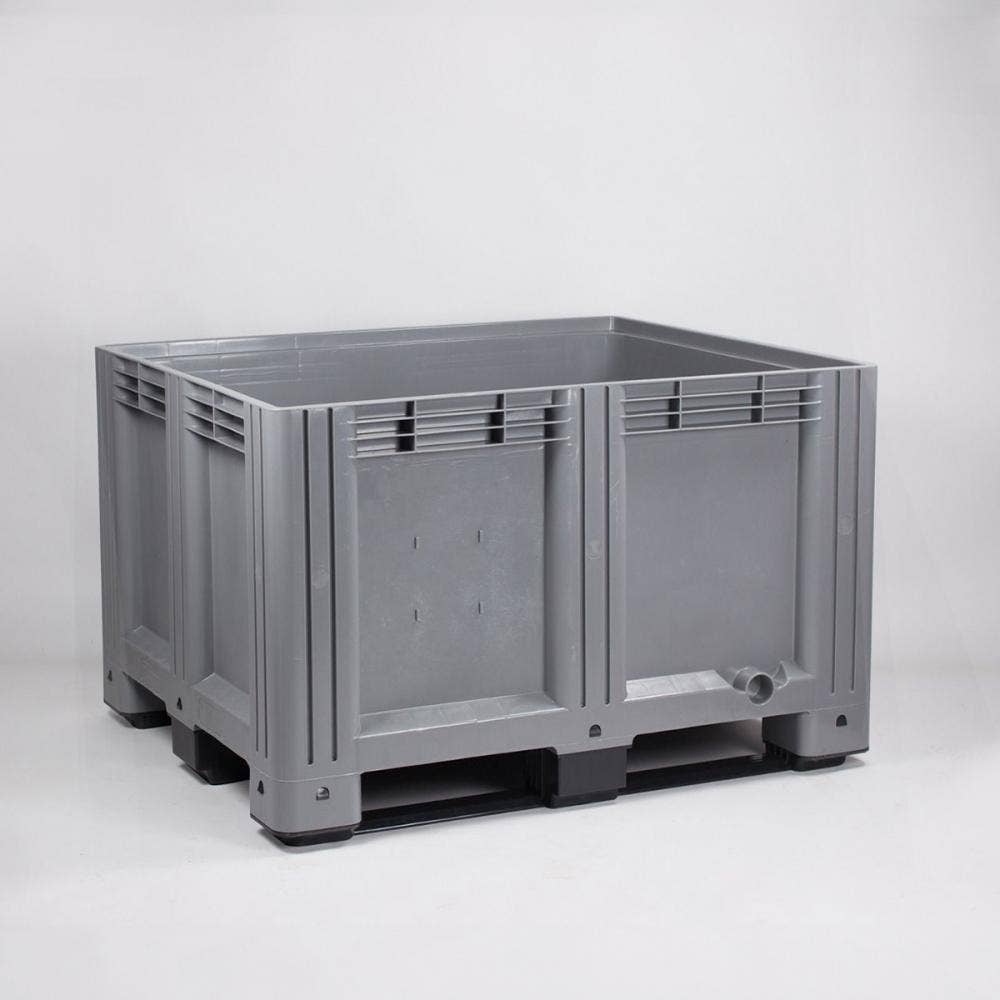 Kunststof palletbox 1200x1000x760 grijs - 610 liter