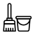 Icoon Bezem en emmer 
