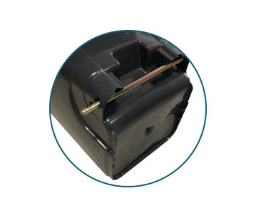 Onderkant afvalcontainer met as