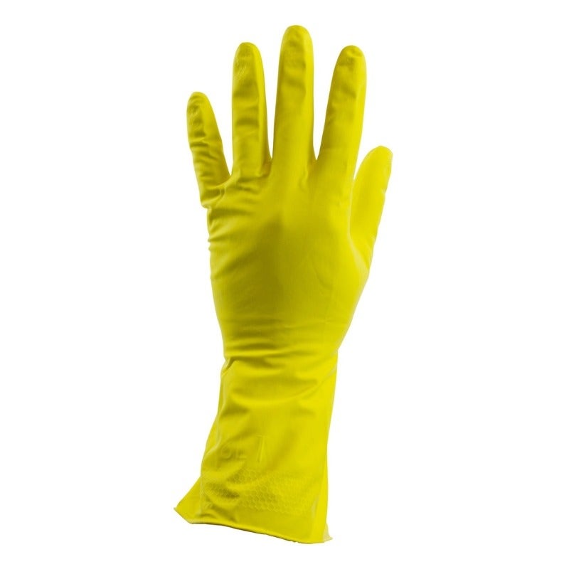 Huishouhandschoenen Latex geel - Maat XL - 10 paar