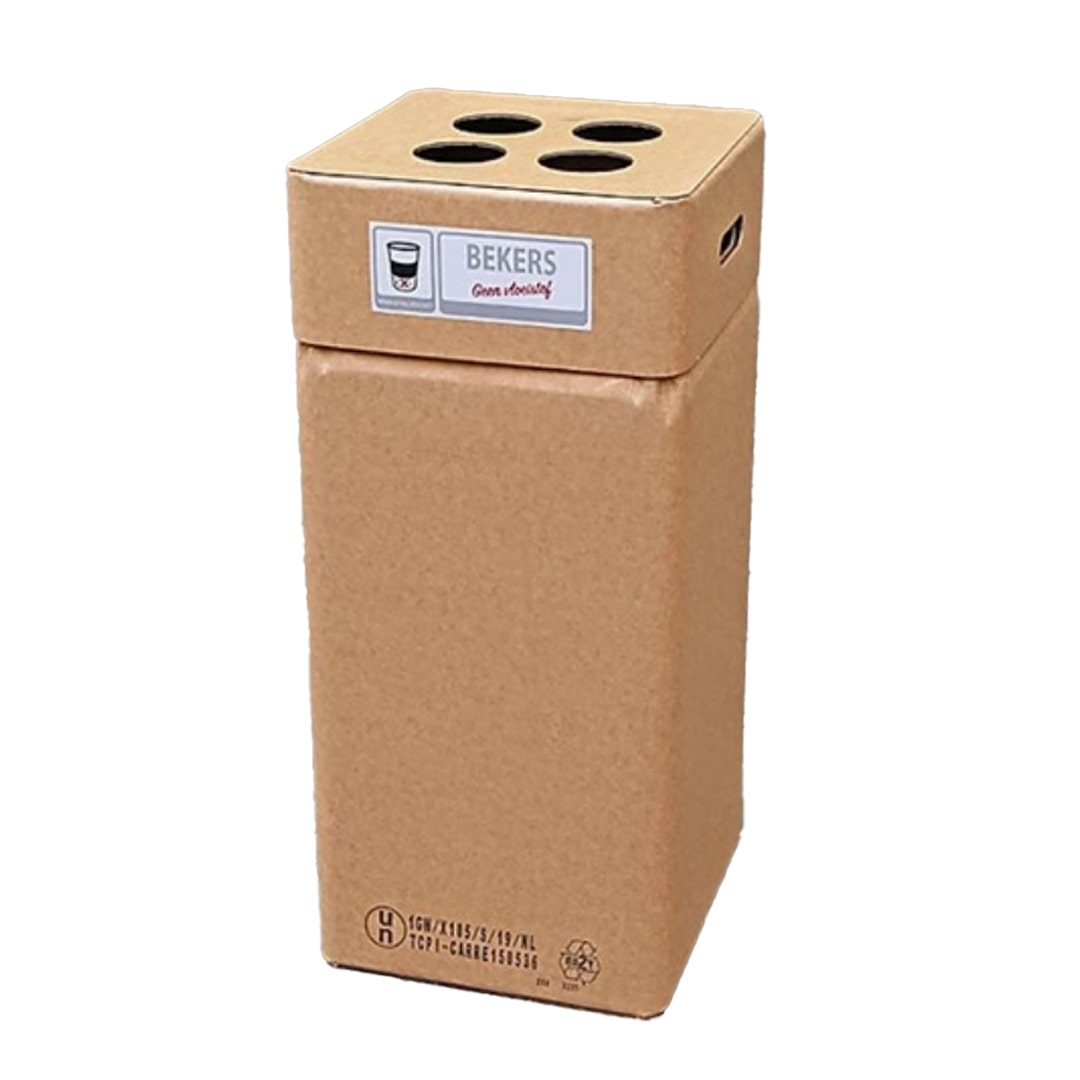 Kartonnen afvalbak voor koffiebekers 