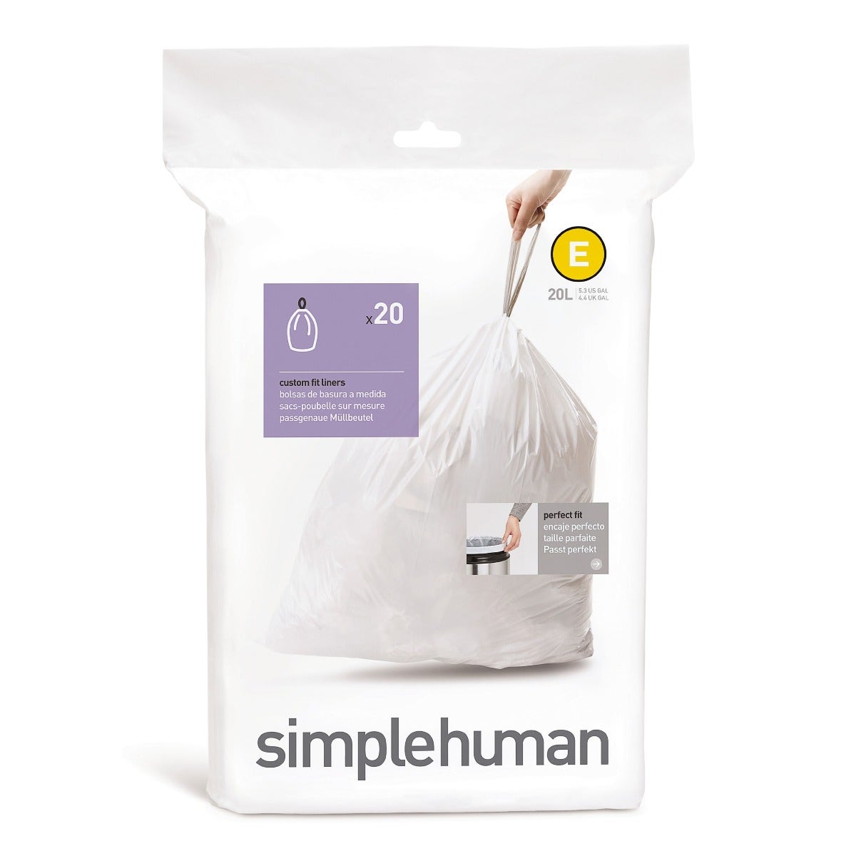 Simplehuman afvalzakken code E 20 liter - 20 stuks