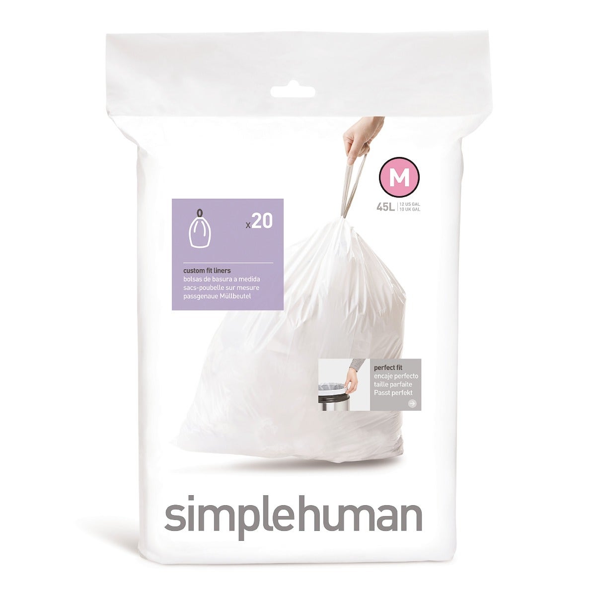 Simplehuman afvalzak code M 45 liter - 20 stuks
