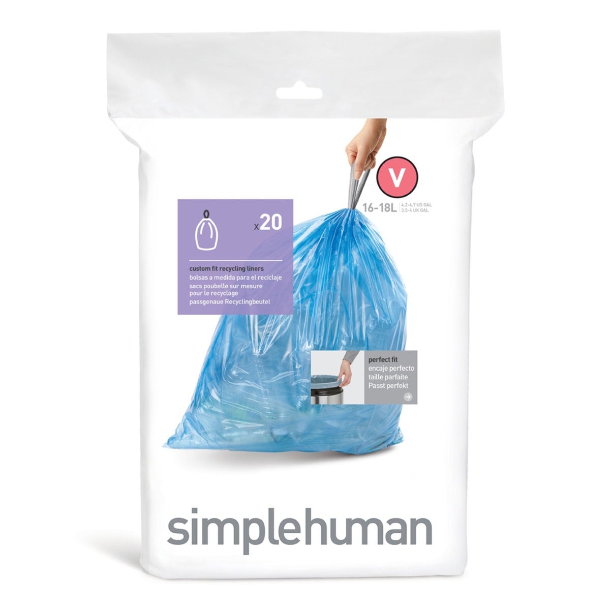 Simplehuman afvalzakken code V