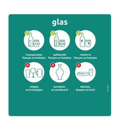 Sticker 290x290mm glas groen (BE)