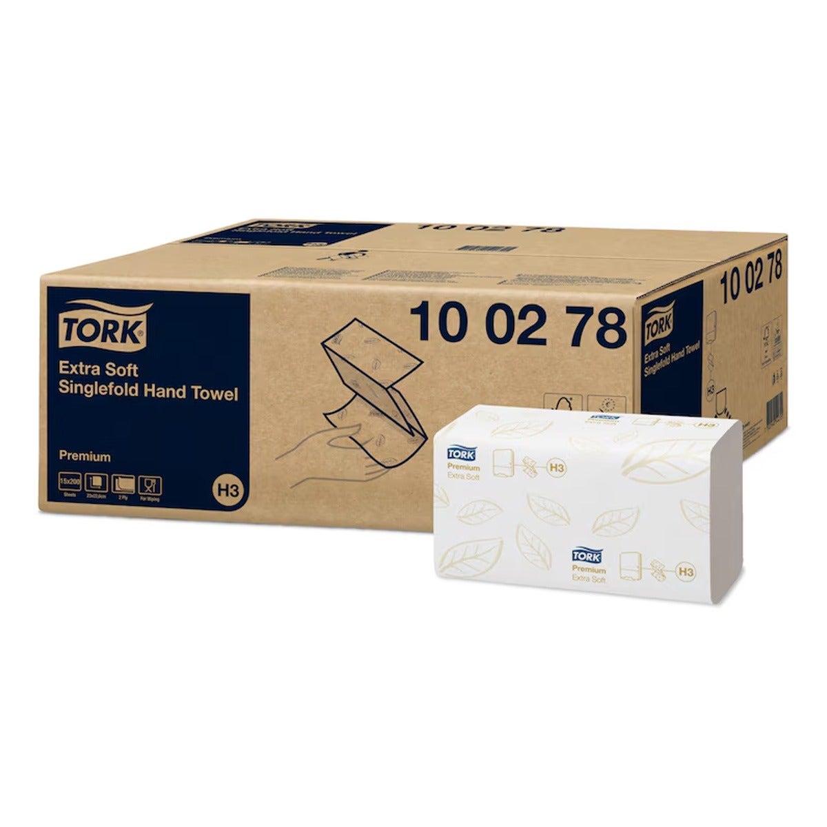 Tork handdoekpapier Premium H3 V-vouw 2-laags - 15 pakken à 200 vellen - 100278