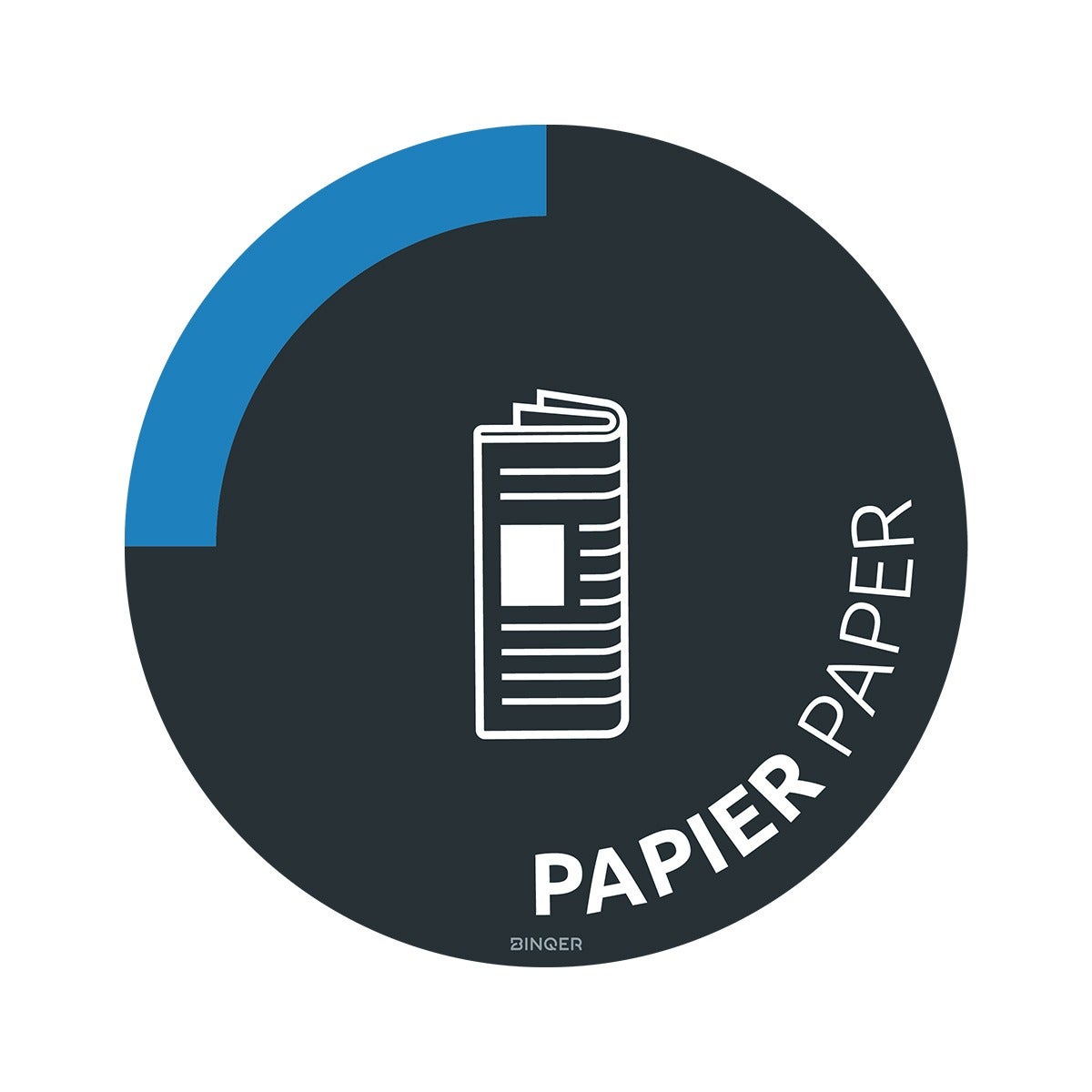 Containersticker Ø170mm grijs/blauw - papier