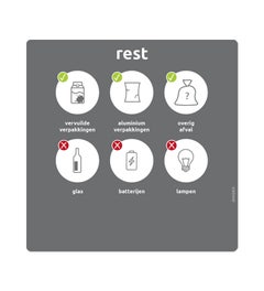 Signingbord M wit 23x23cm rest grijs (NL/BE)