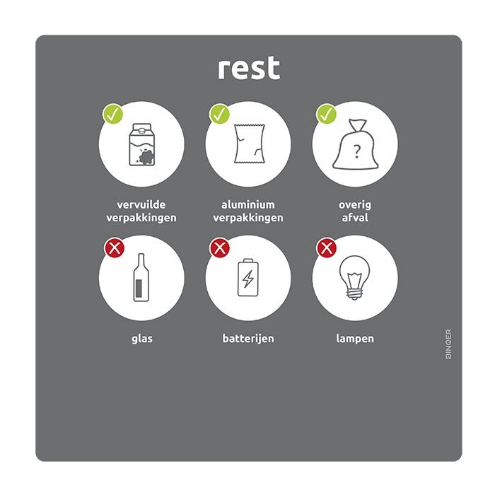 Sticker 290x290mm rest grijs (NL/BE)