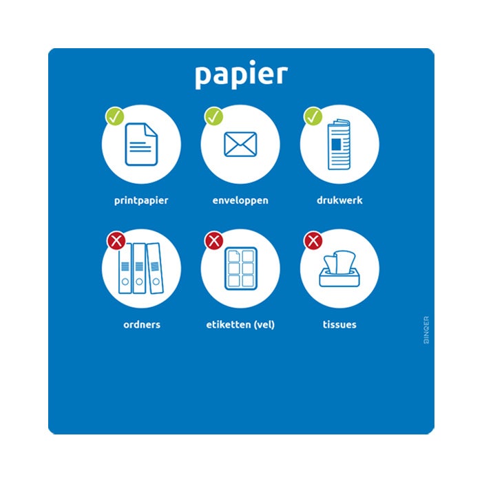 Signingbord M antraciet 23x23cm papier blauw (NL)