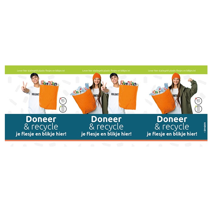 Wikkel voor CANman 145 liter Doneer & Recycle meisje en jongen