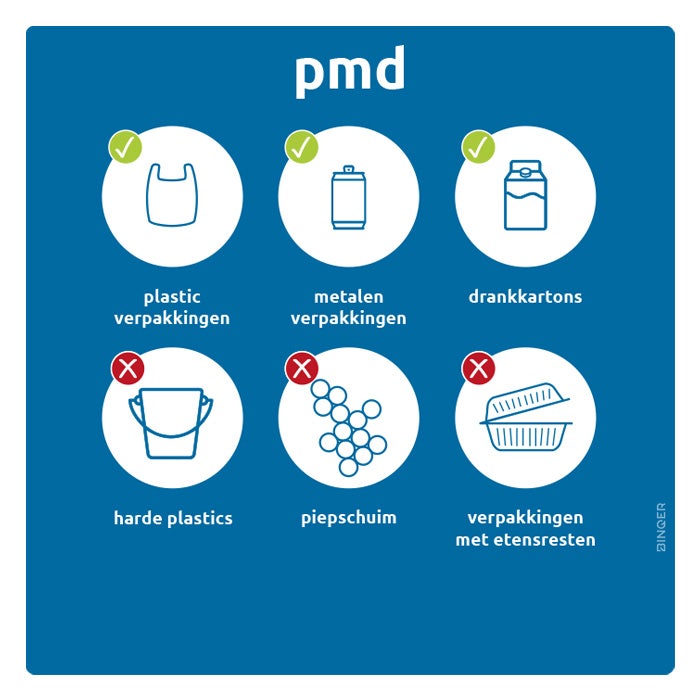 Signingbord XL antraciet 34,5x34,5cm pmd blauw (BE)