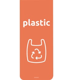 Sticker 121x300 mm plastic zak oranje (NL)