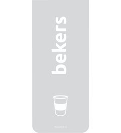 Sticker 65x160 mm bekers lichtgrijs
