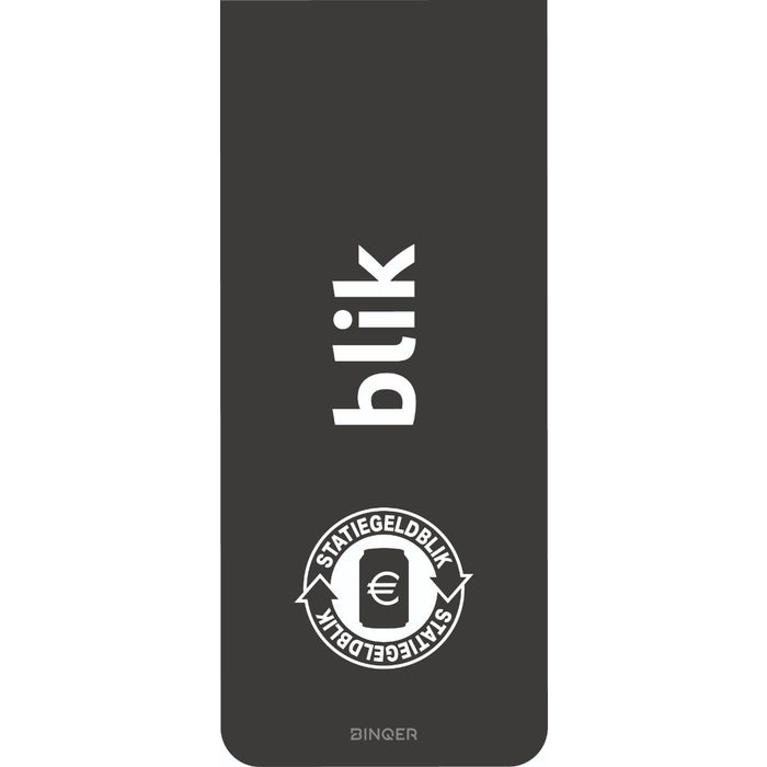 Sticker 65x160 mm blik zwart - statiegeld logo