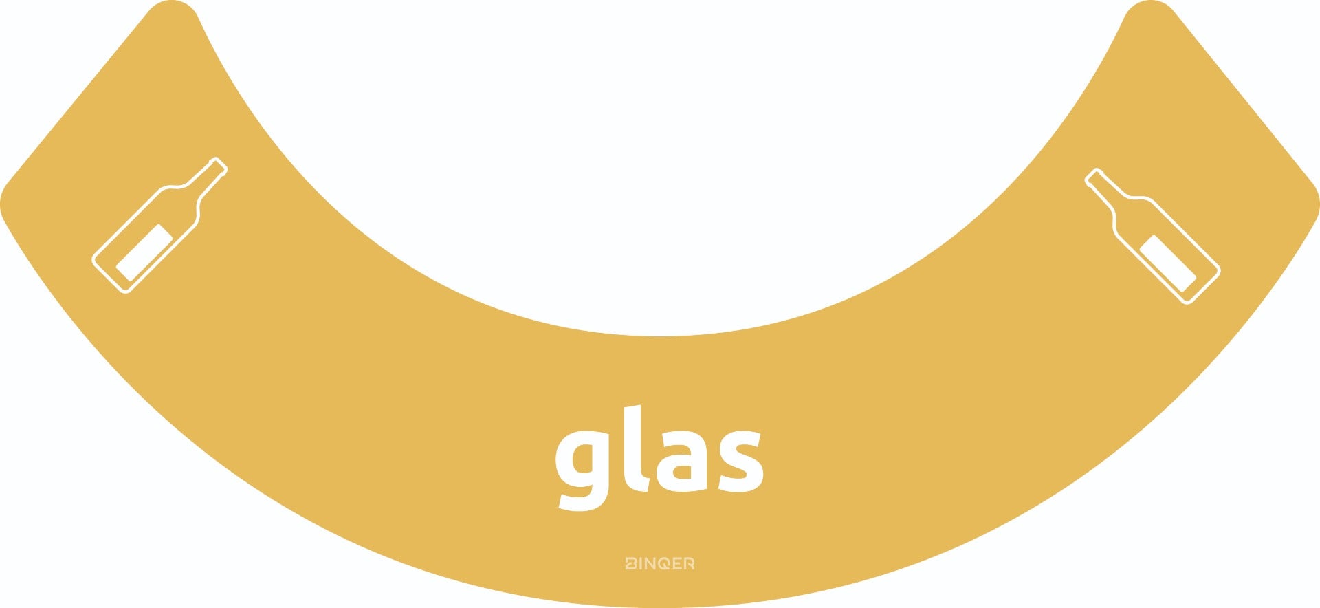 Sticker UBin halfrond glas geel