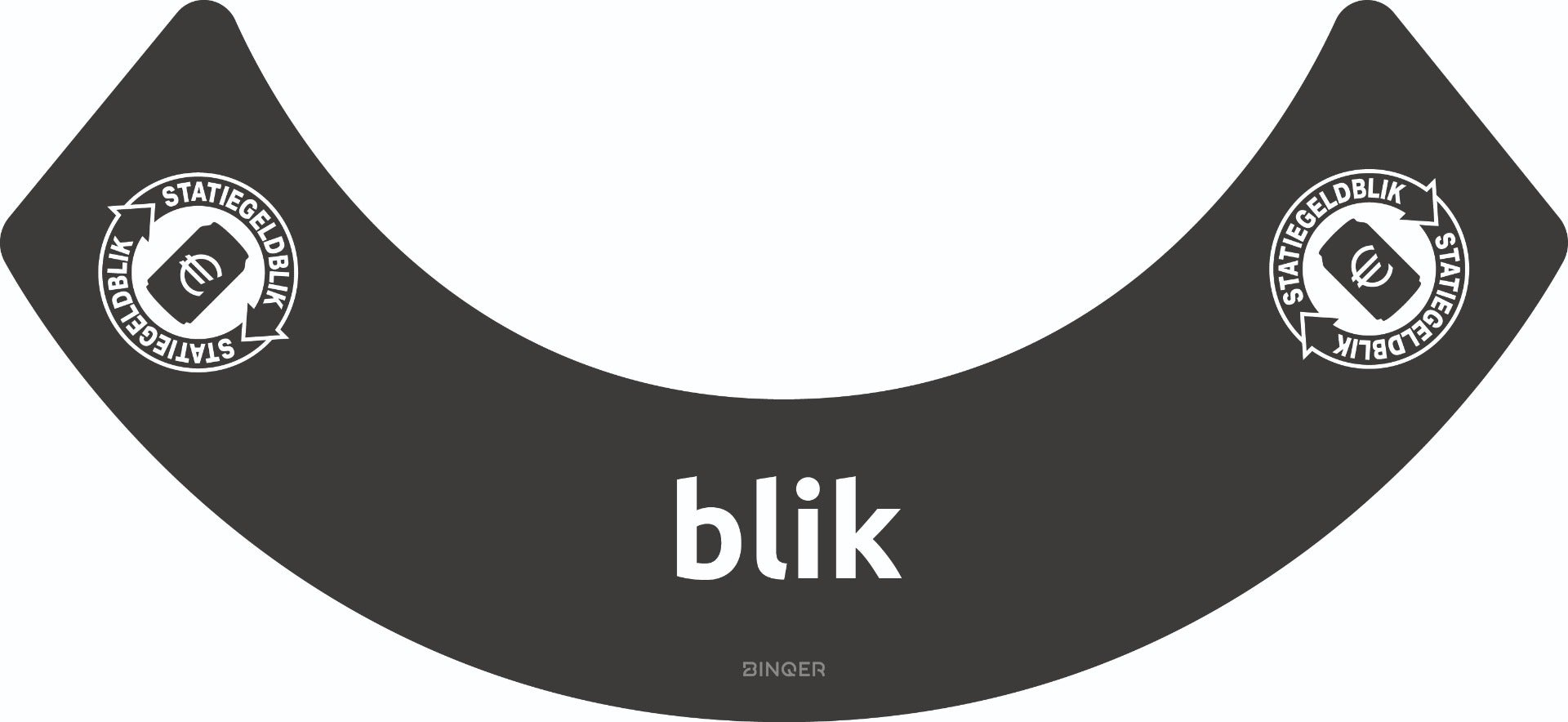 Sticker UBin halfrond blik zwart