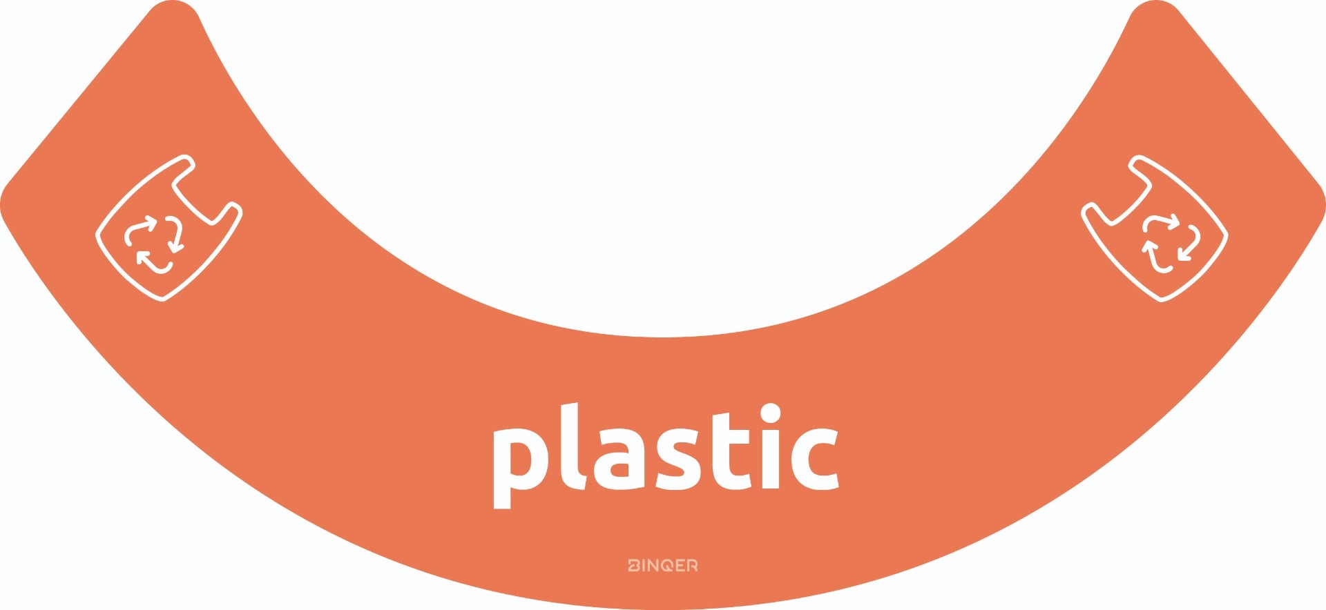 Sticker UBin halfrond Plastic (zak) oranje