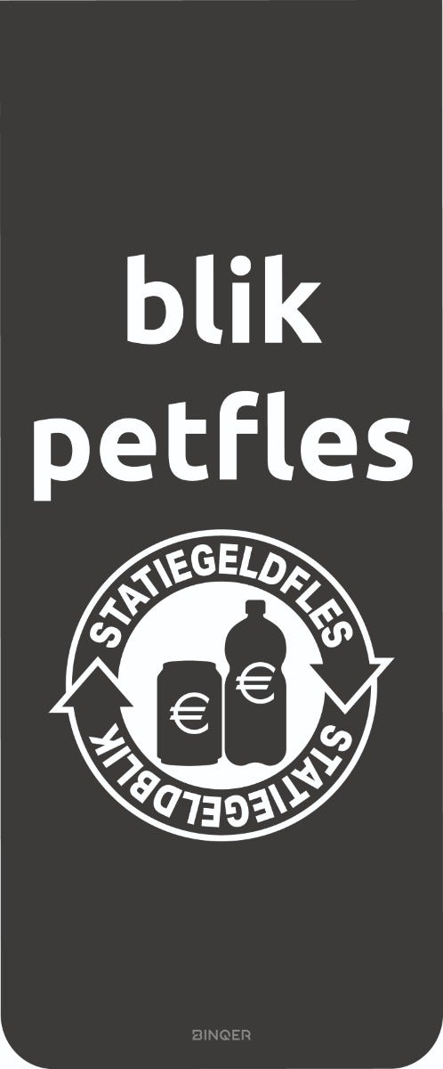 Sticker 121x300 mm statiegeld zwart wit