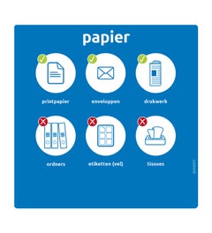 Signingbord L wit 29x29cm papier blauw (NL)