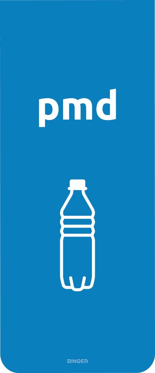 Sticker 121x300 mm PMD blauw (BE)