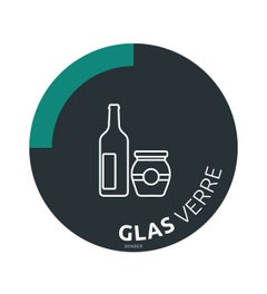 Containersticker Ø170mm grijs/groen - glas (BE)