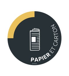 Containersticker Ø170mm grijs/geel - papier (BE)