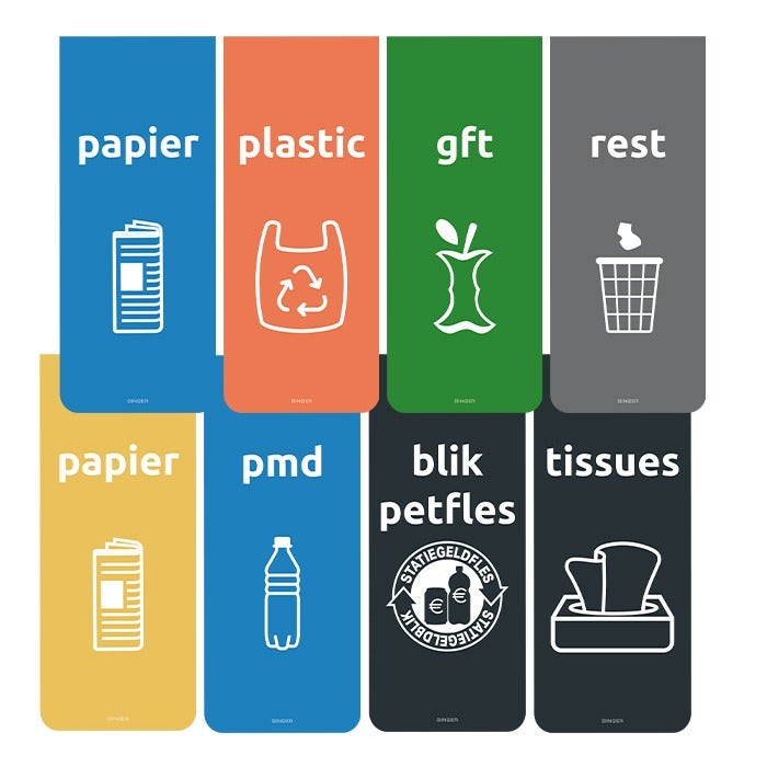 Sticker 121x300 mm voor afvalscheiding