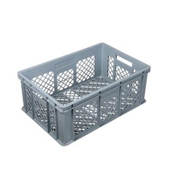 Stapelbak kunststof geperforeerd 600x400x240 mm 47 liter grijs - Euronorm