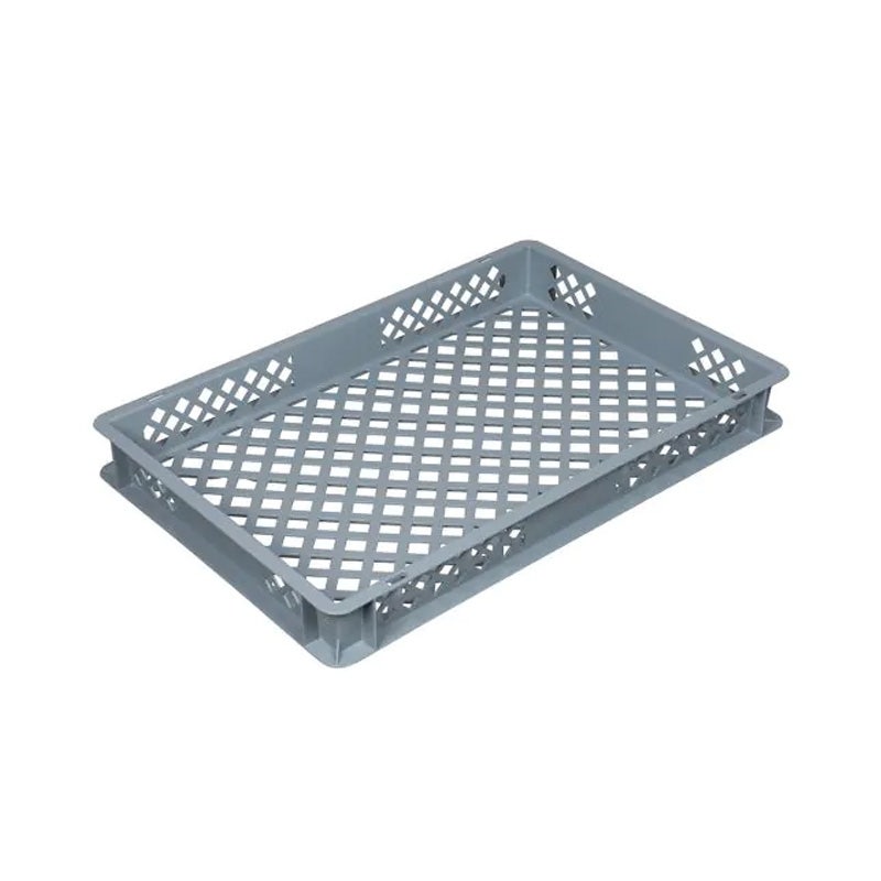 Stapelbak kunststof geperforeerd 600x400x70 mm 12 liter grijs - Euronorm