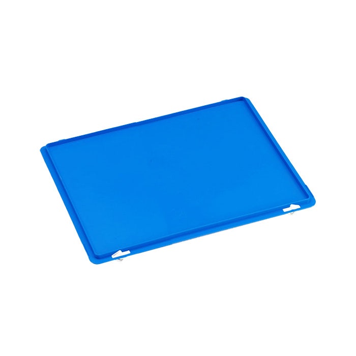E-line euronorm scharnierdeksel 400x300 mm blauw + snapsluiting - Kindveilig - Foodgrade