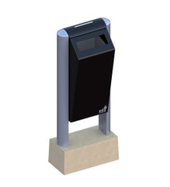 Aluminium staander Single BIN/Double BIN H1100mm op betonvoet