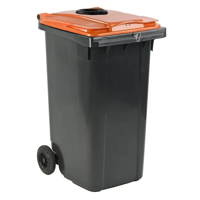 Afvalcontainer 240 liter met inworpopening + driekantslot