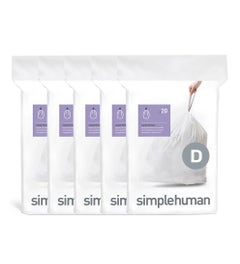 Simplehuman afvalzakken code D wit - 20 liter - 100 stuks