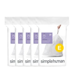 Simplehuman afvalzakken code E wit - 20 liter - Pak 100 stuks