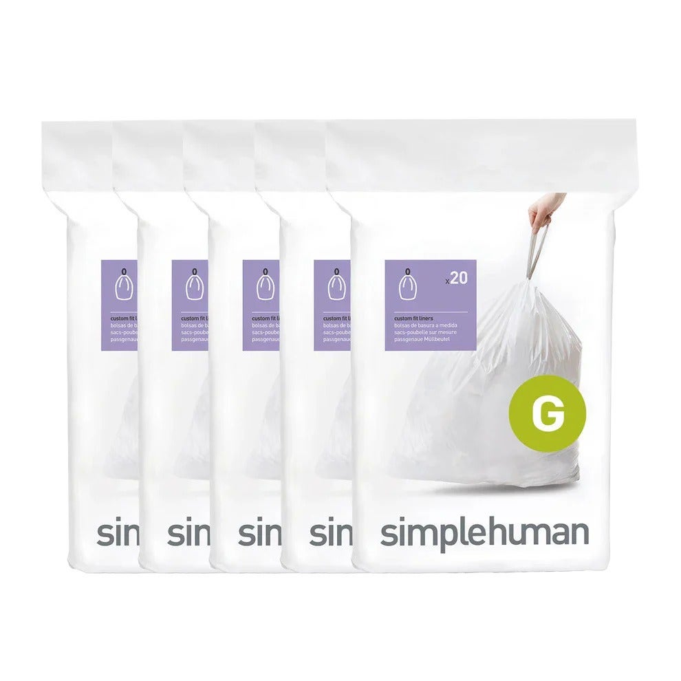 Simplehuman afvalzakken code G wit - 30 liter - 100 stuks