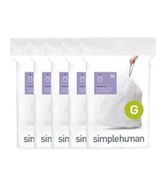 Simplehuman afvalzakken code G wit - 30 liter - 100 stuks
