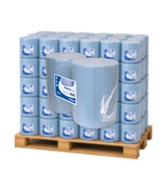 Pallet industriepapier 2-laags Recycled blauw 37cm x 400 meter - 36 dozen