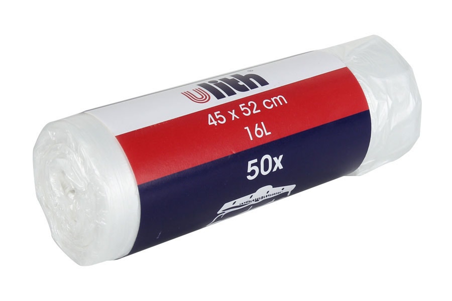 Pedaalemmerzakken 45x52 cm T18 HDPE - transparant - Doos 40 rollen à 50 stuks