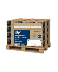 Pallet Tork H3 handdoekpapier Advanced groot V-vouw 2-laags - 32 dozen