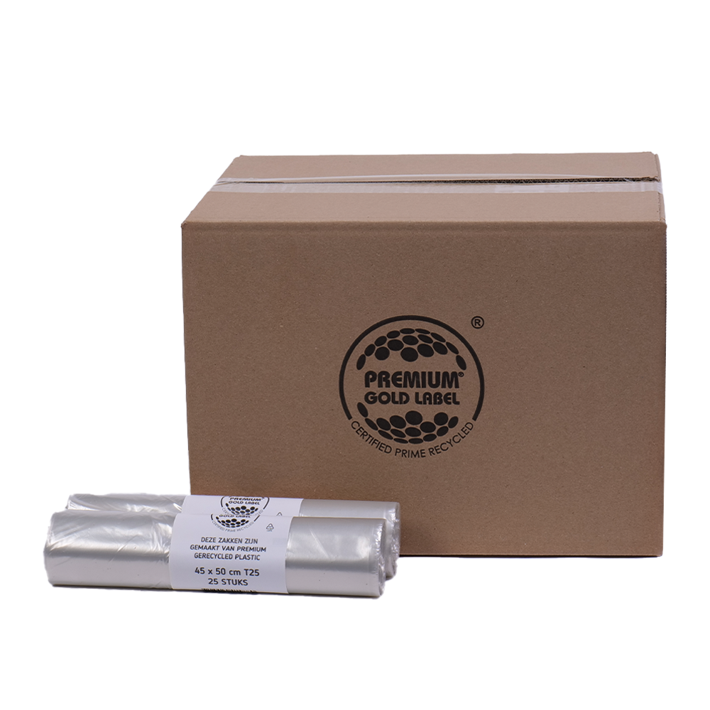 Afvalzakken 45x50cm T25 LDPE transparant