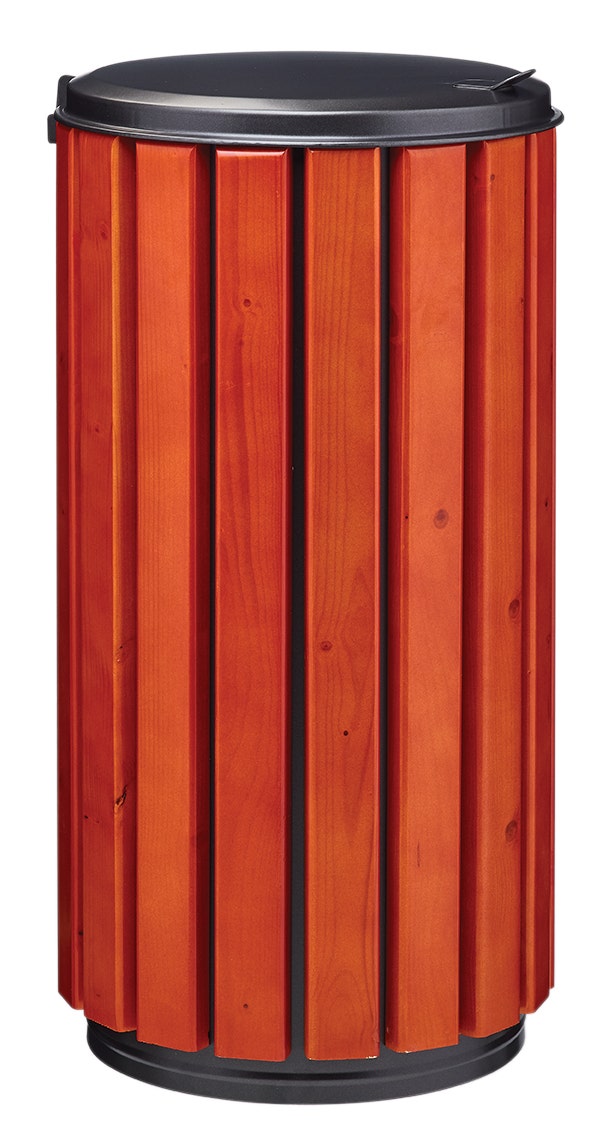 Houten buitenafvalbak met dicht deksel - 80 liter - Rossignol Zeno Protec 