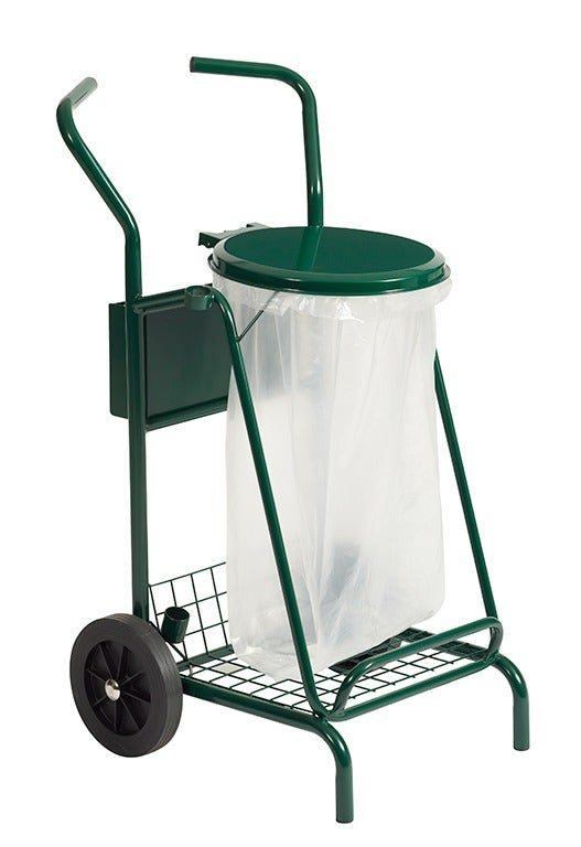 Mobiele afvalzakhouder 110 liter groen met deksel met zak