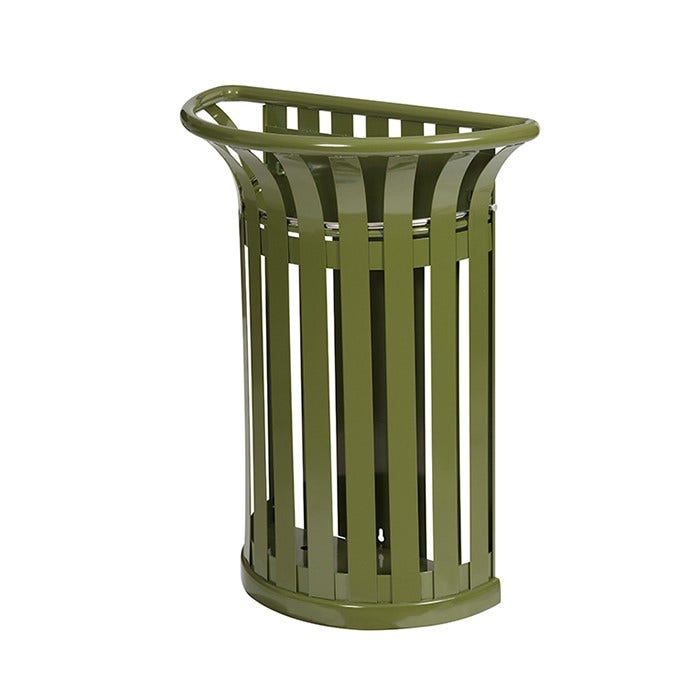 Buitenafvalbak trechtervormig Tulipe paalbevestiging olijfgroen 35 liter