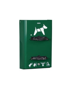 Wanddispenser Hygeca voor hondenpoepzakjes op rol groen (2x 200 zakjes)