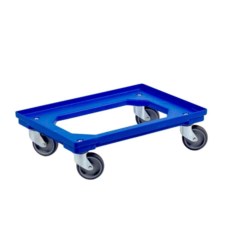 Verrijdbare dolly 600x400x160 mm blauw - transportroller