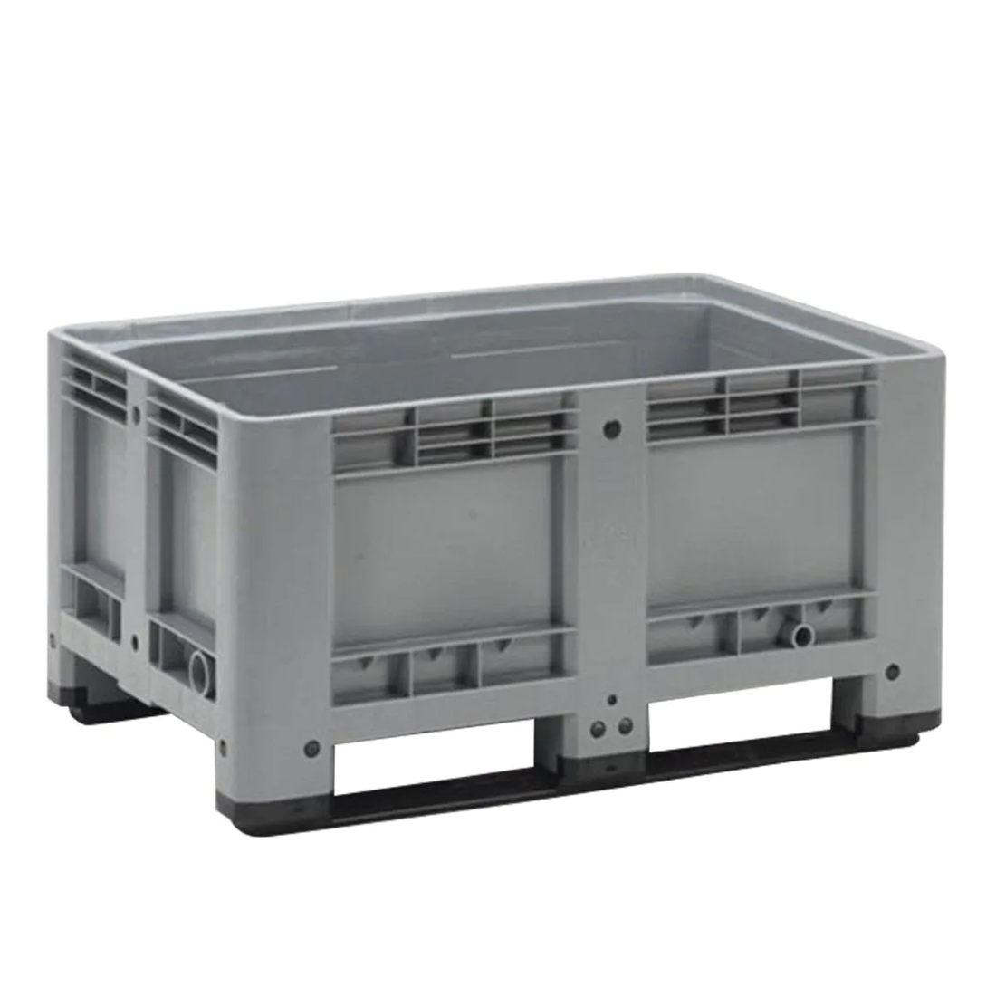 Palletbox 333 liter grijs met 2 sledes