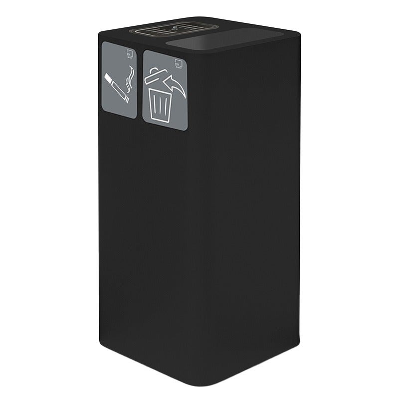 Afvalbak Pure 100 liter zwart - asbak + afval