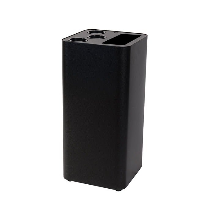 Bekerbak staal Pure 100 liter zwart - 3 buizen Ø88mm + afvalunit